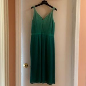 Banana Republic green “ombré” pleated dress